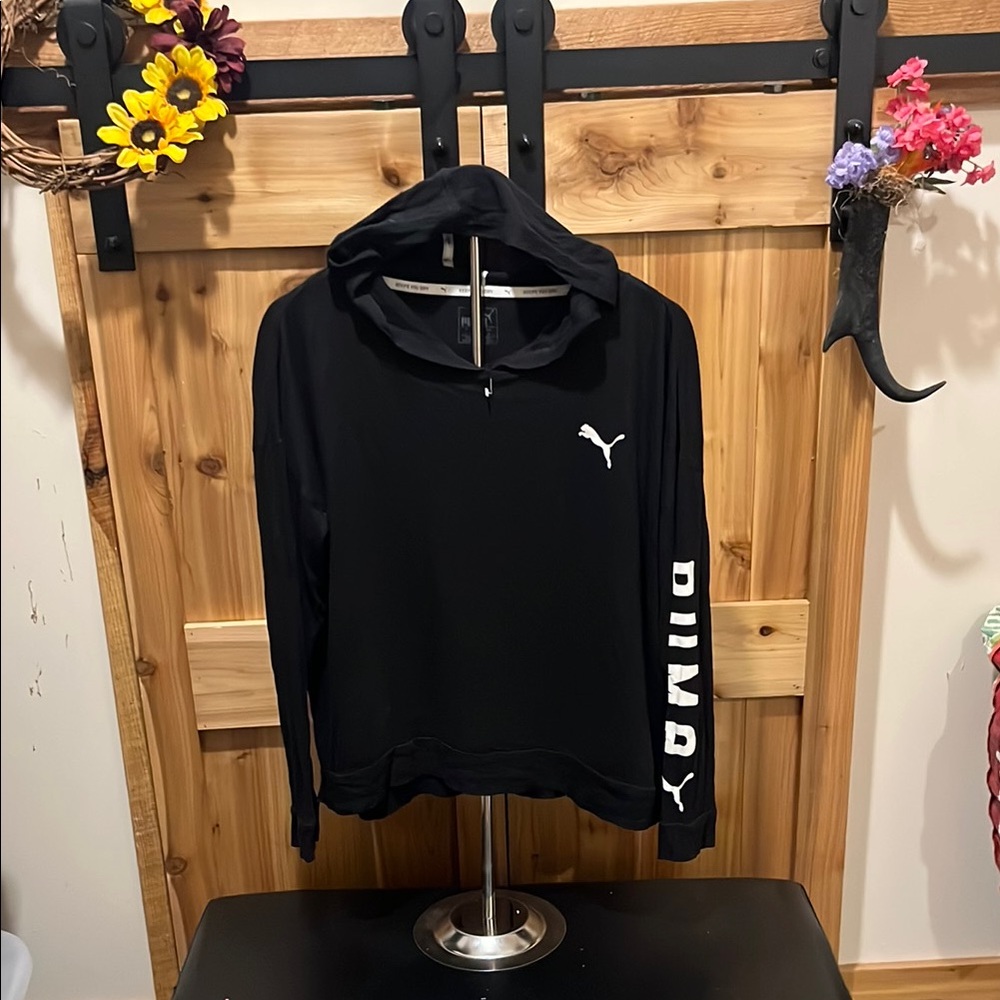 Puma Black Hoodie with White Logo